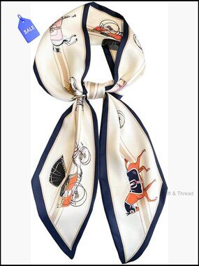 Silky Satin Scarf 59x5.9 Inch Multi-Purpose Head Neck Bag Accessory